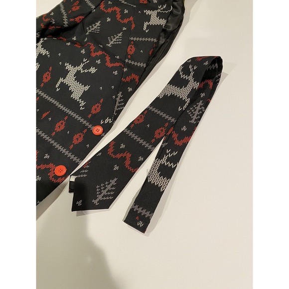 TIPSY ELVES Men's The Rage Deer Christmas Blazer With‎ Tie Set Sz 42J Black - Picture 5 of 13